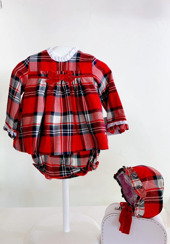 Vestido rojo cuadros (18 meses)