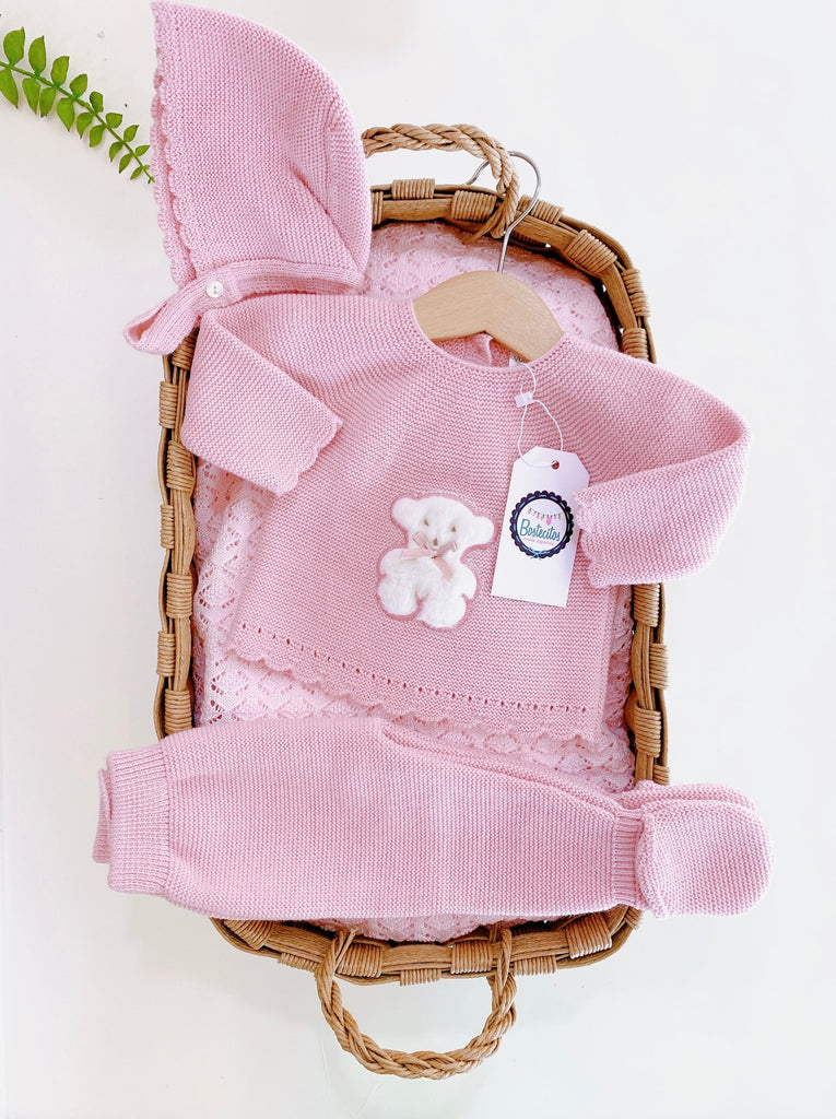 Tejido rosa osito (6 meses)