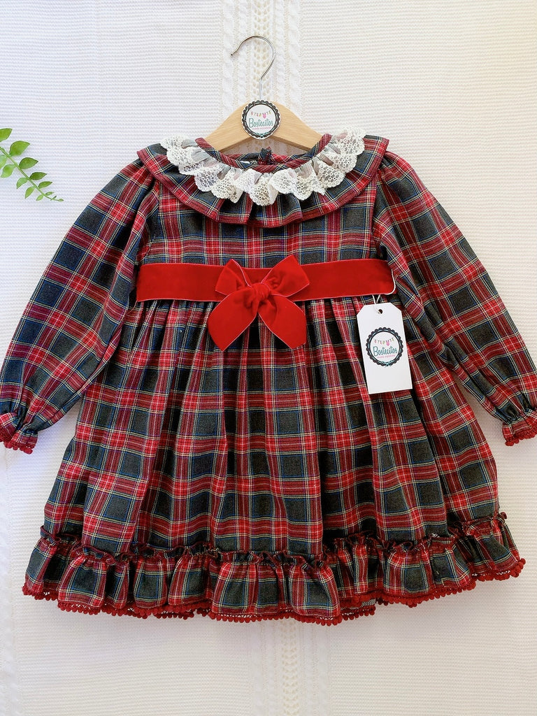 Vestido cuadros azules y rojos