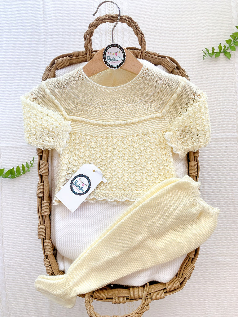 Conjunto 2 piezas tejido amarillo (3 meses)