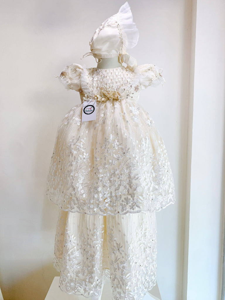 Ropon beige desmontable mangas bombachas