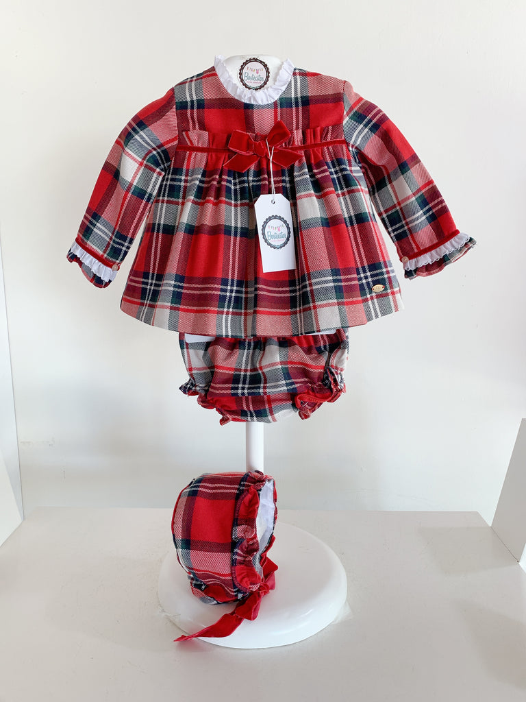 Vestido rojo cuadros (18 meses)