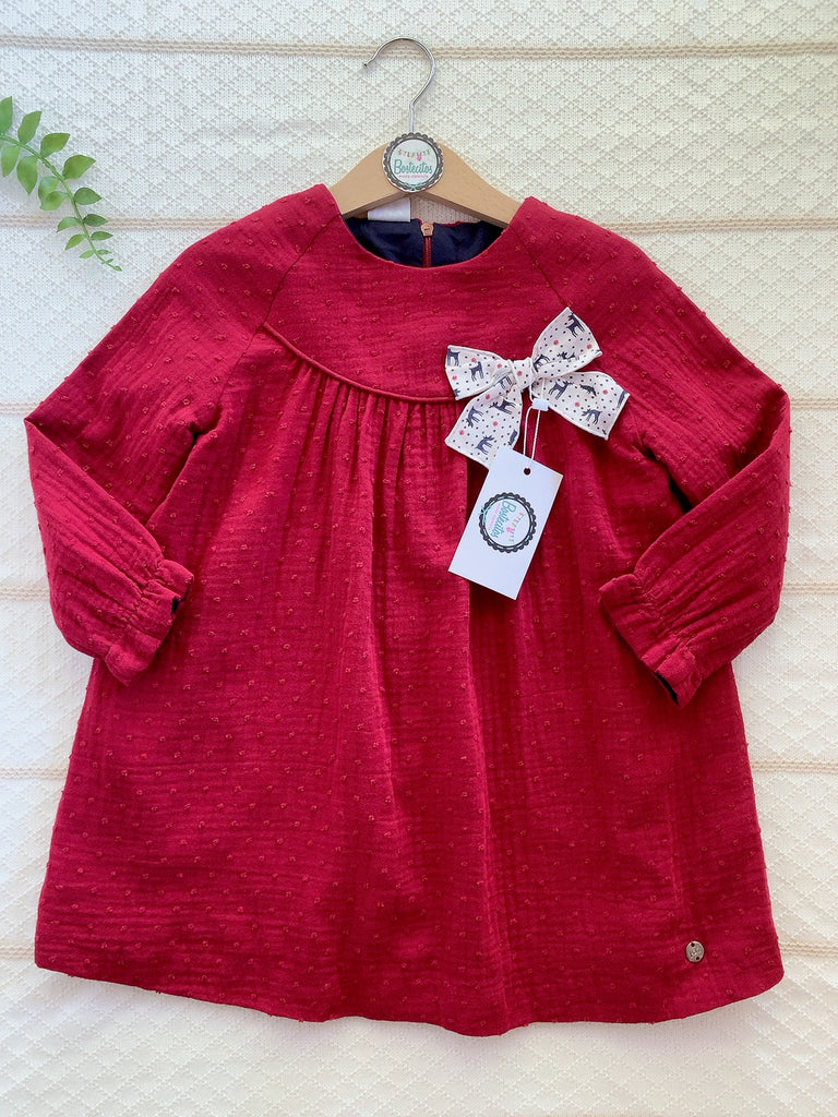 VESTIDO TINTO MOÑO RENO