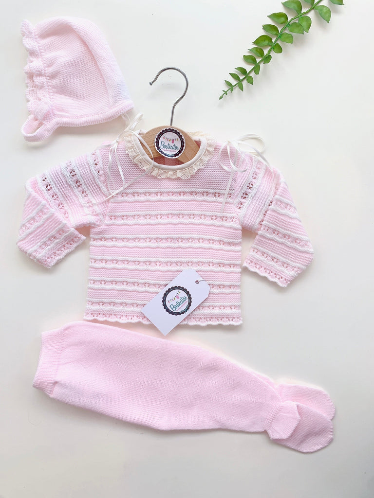 Conjunto rosita con dos moñitos en los hombros (6 meses)