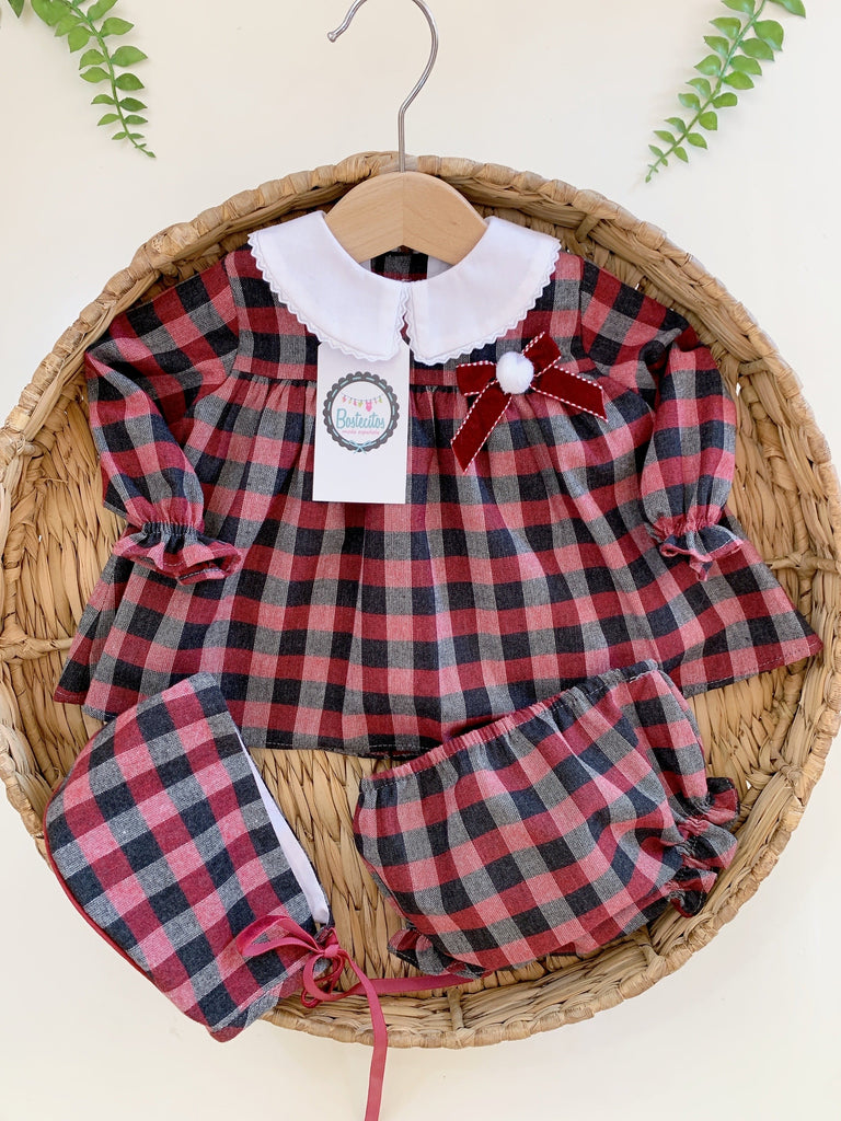 Conjunto 3 piezas cuadros tintos con negro