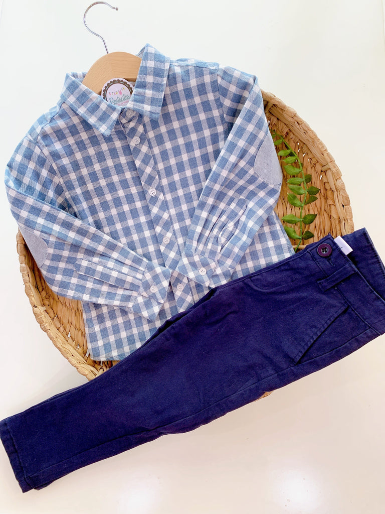 Conjunto camisa cuadros y pantalón