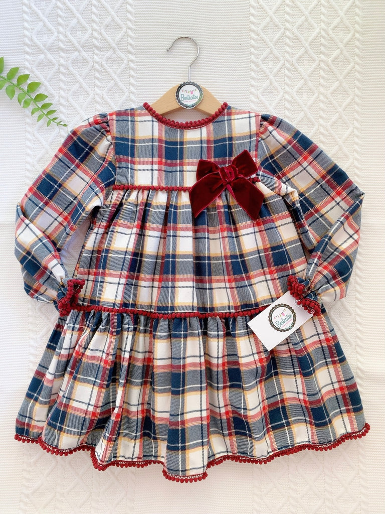 Vestido cuadros azules y amarillos (4 años)