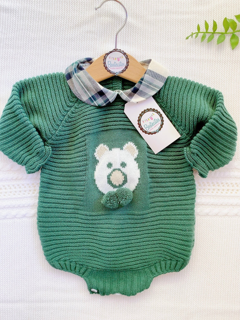 Ranita verde botella osito cuello cuadrado