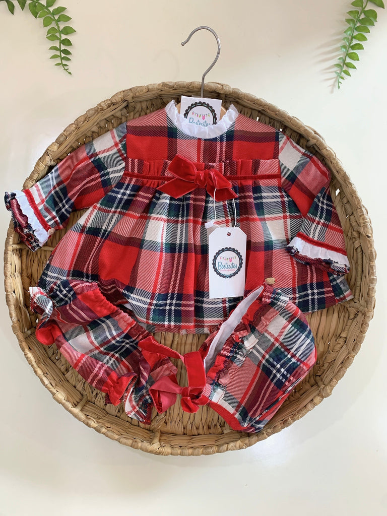 Vestido rojo cuadros (18 meses)