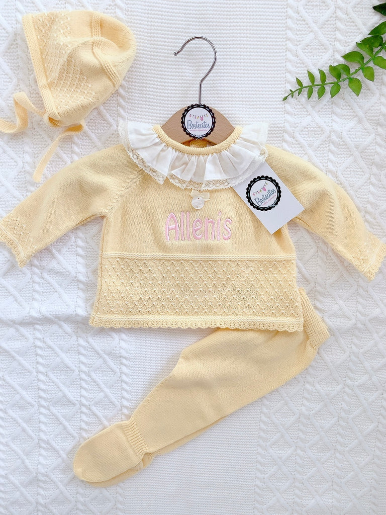 Tejido amarillo con cuello Olán  (1 mes)