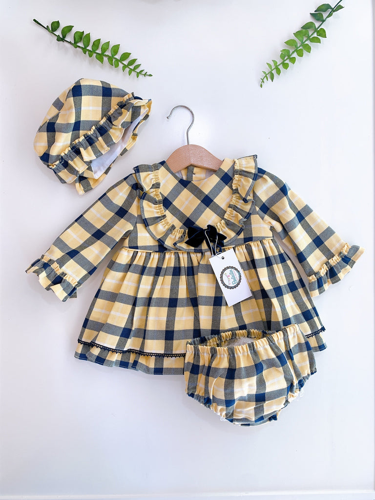 Conjunto amarillo cuadros (18 meses)