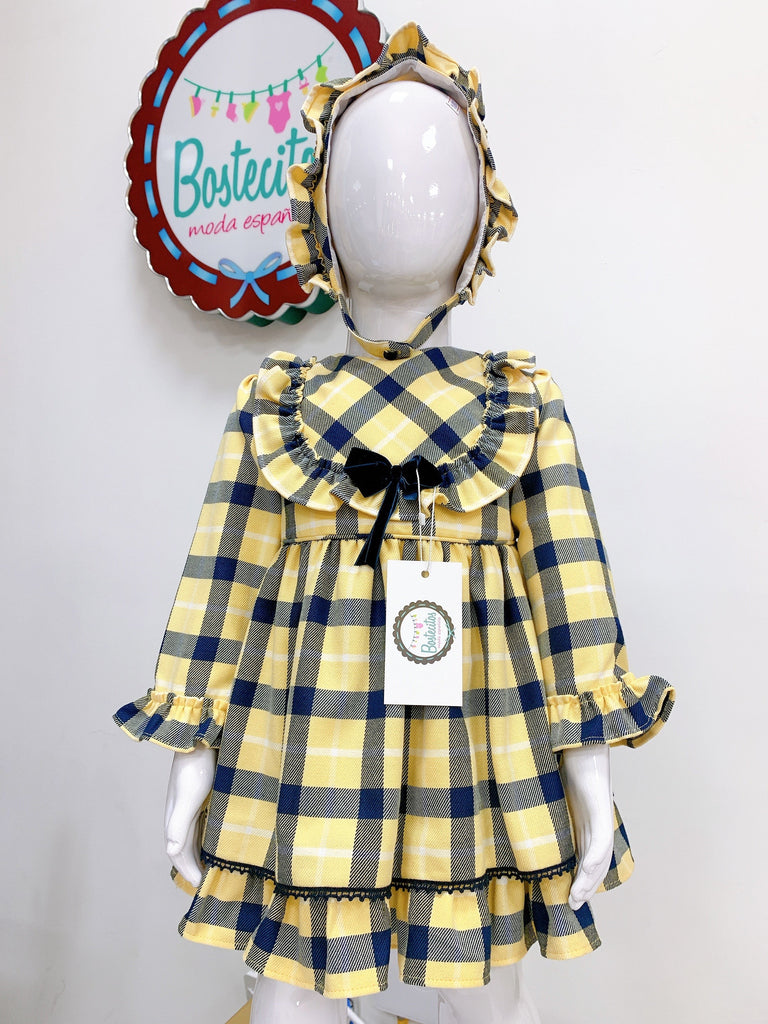 Conjunto amarillo cuadros (18 meses)