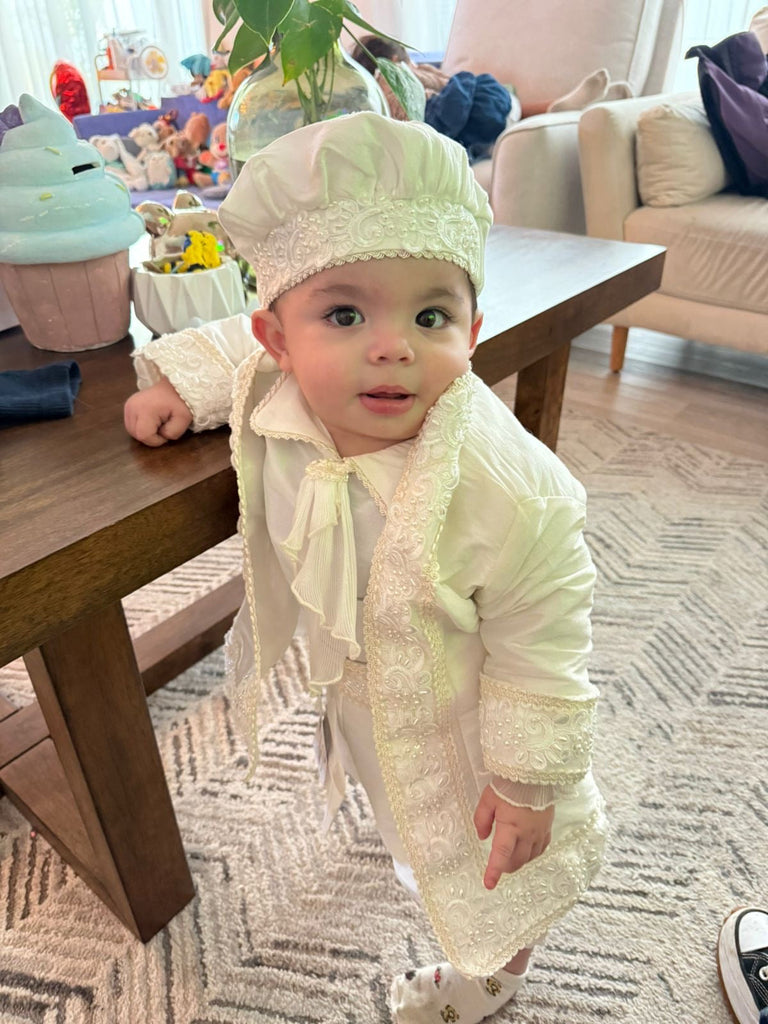 ROPON BLANCO CON BEIGE (3 años)