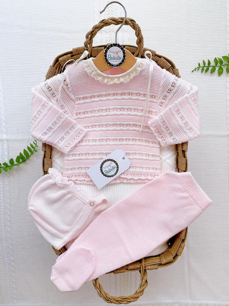 Conjunto rosita con dos moñitos en los hombros (6 meses)