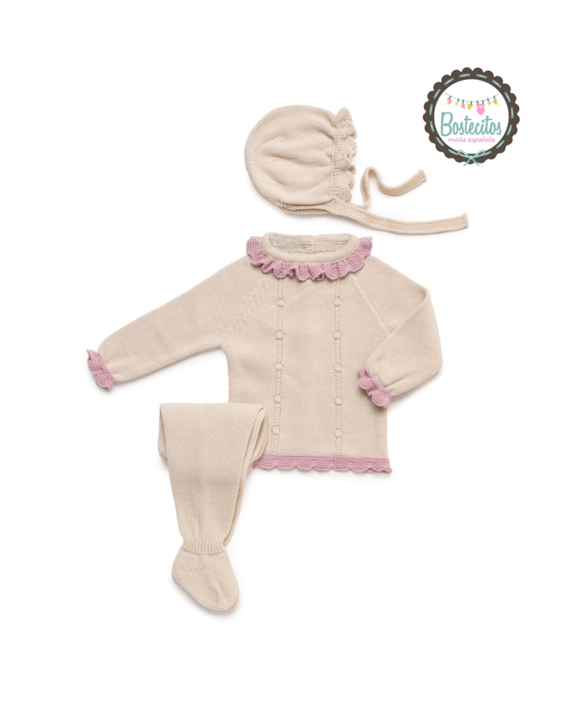 Tejido cafecito con rosa palo