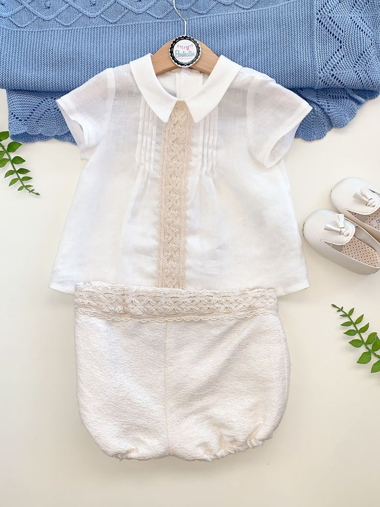 Conjunto Niño beige ceremonia