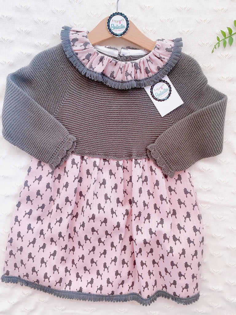 Vestido tejido bordado perritos (48 meses)