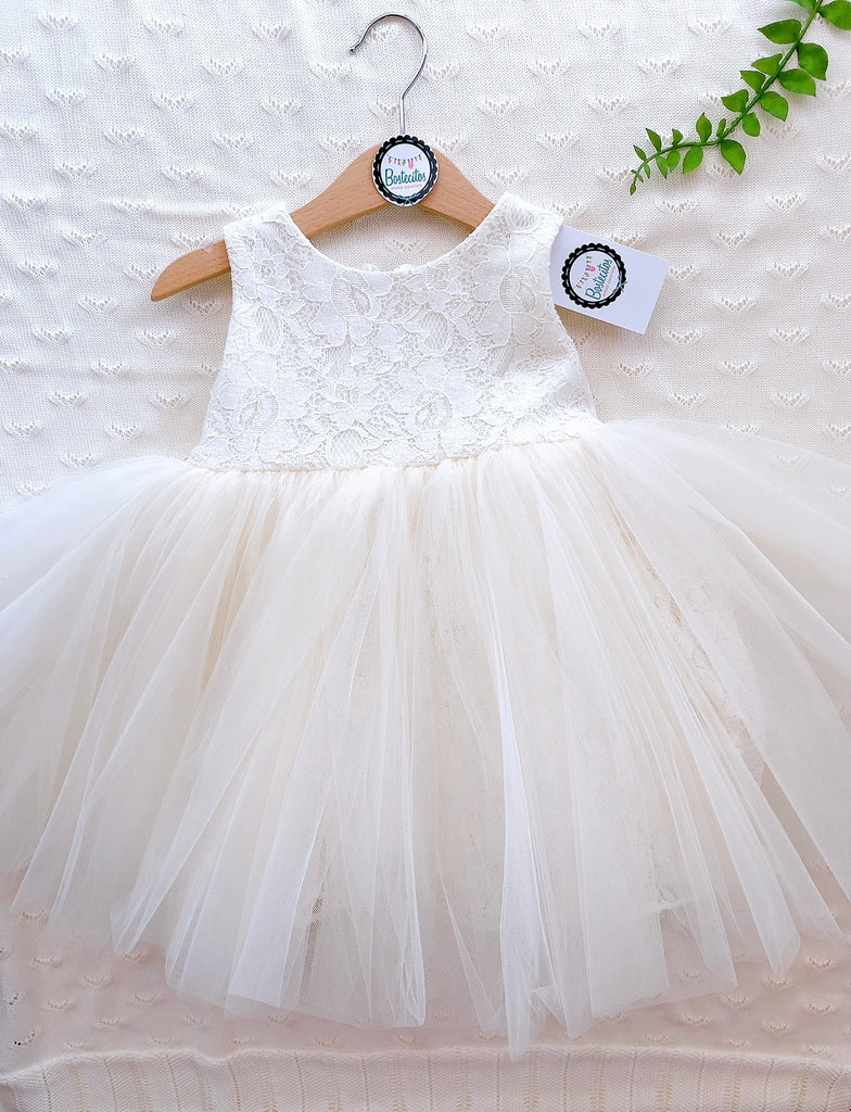 Vestido con Encaje de Algodón y Tul (24 meses)