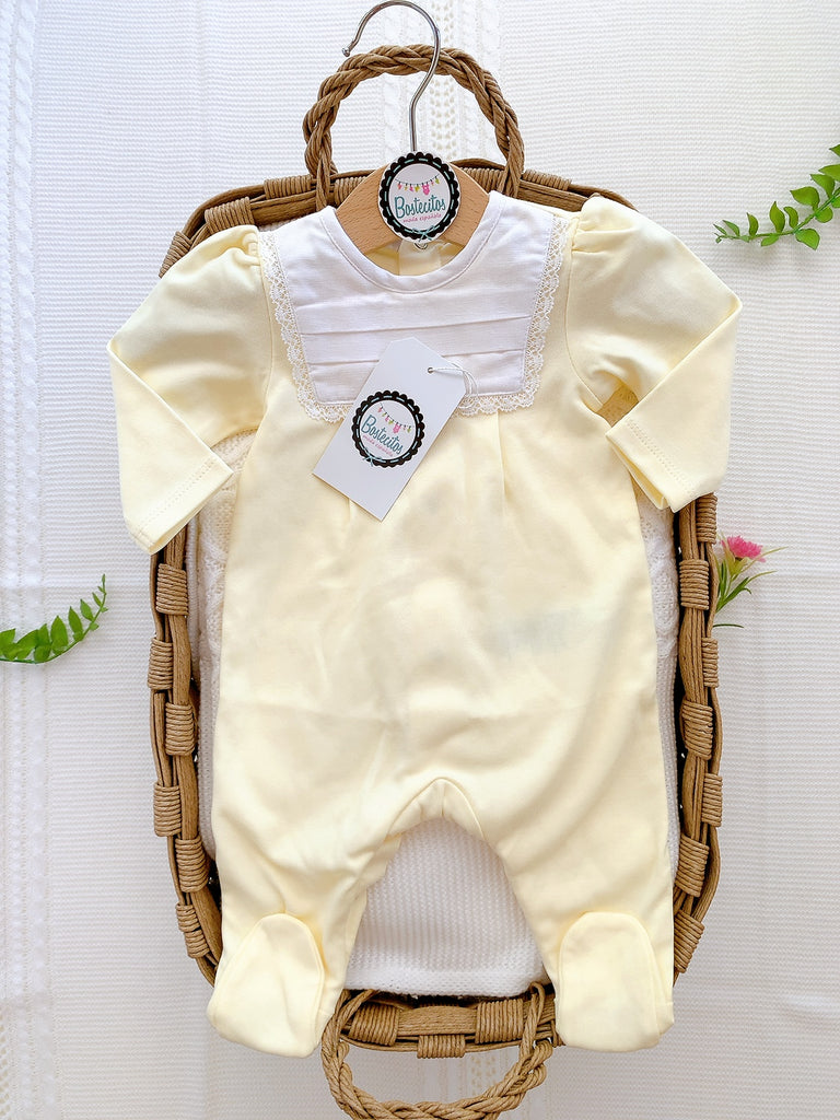 Mameluco amarillo de algodón        (0 meses)
