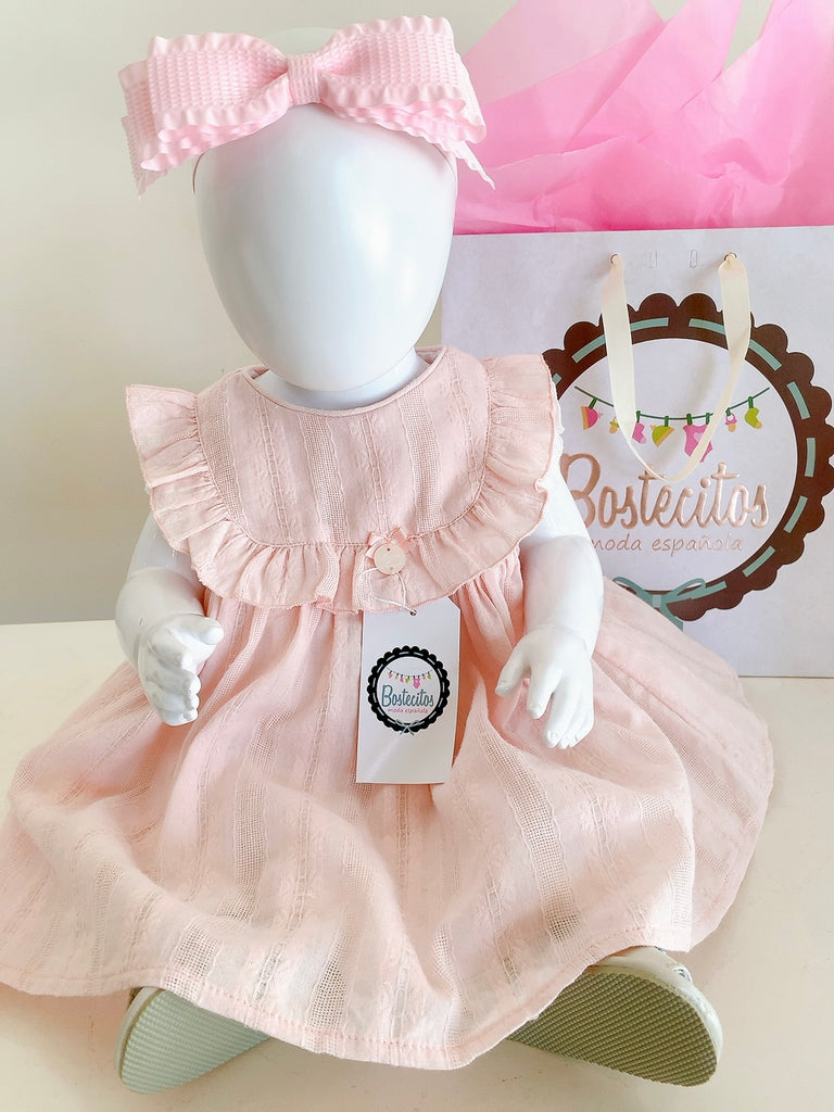 Conjunto español vestidito con calzón rosita (18 meses)