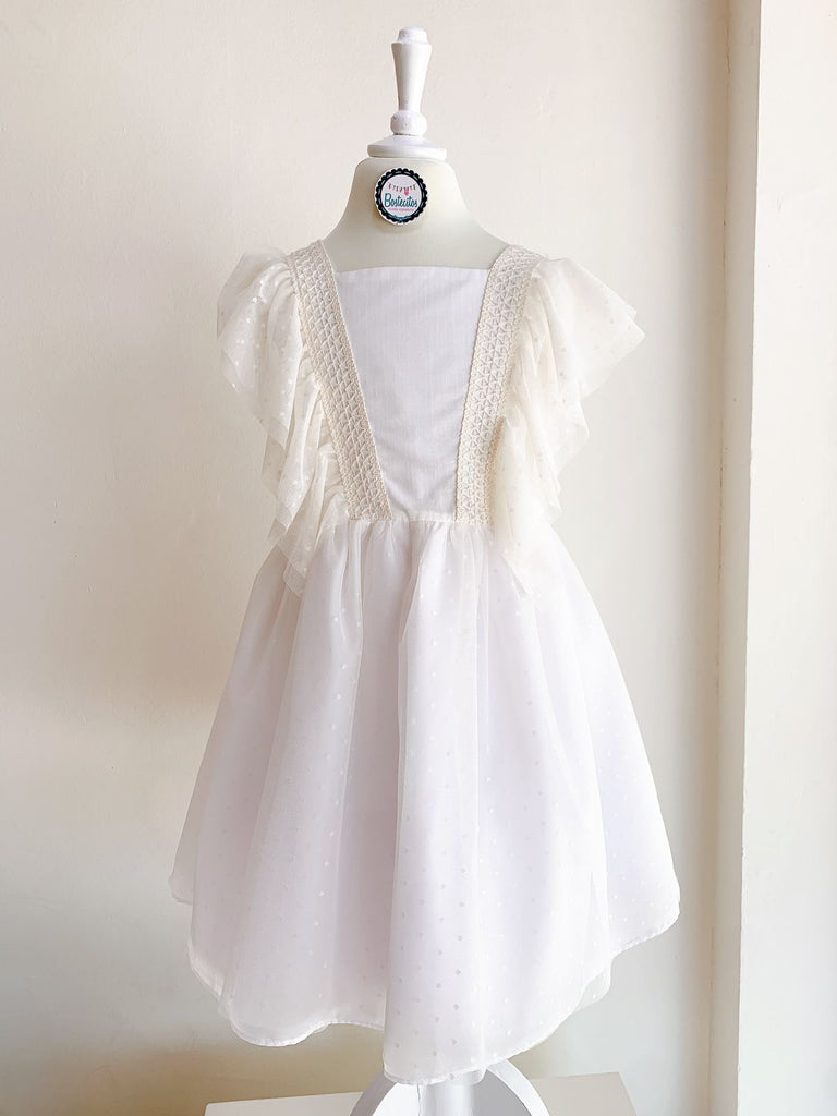 Vestido ceremonia blanco con moño