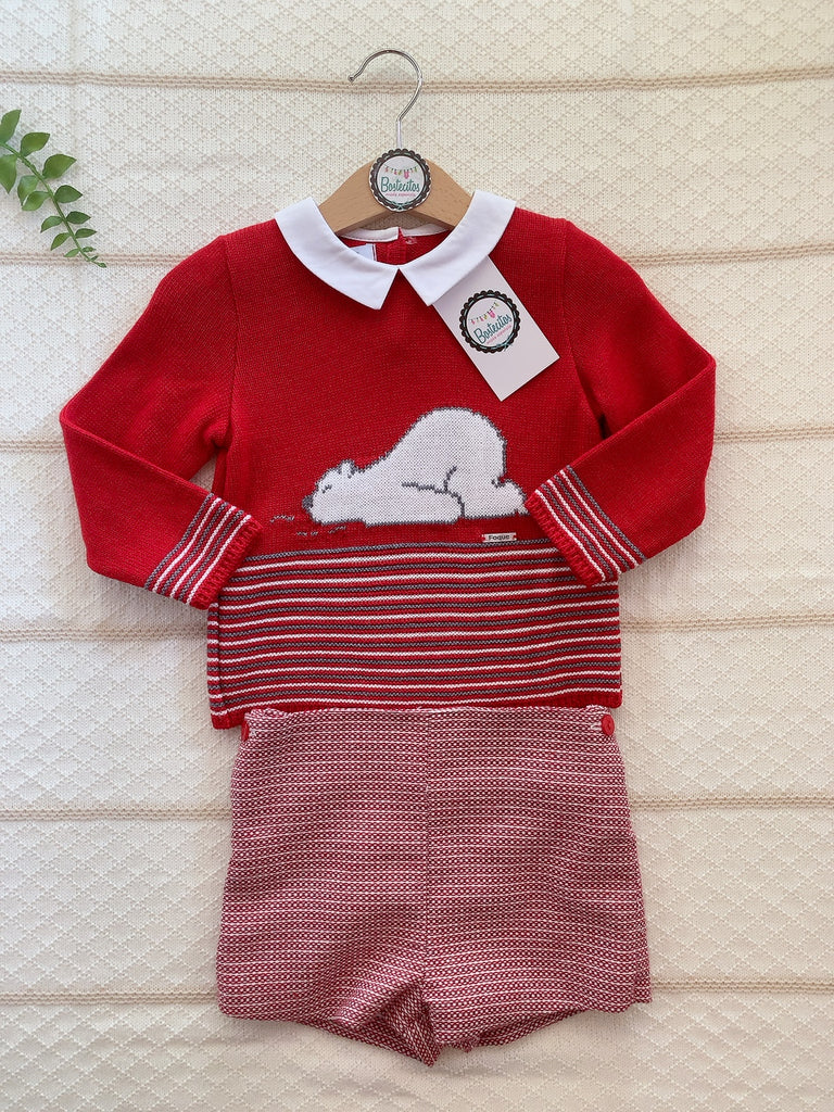 CONJUNTO ROJO OSO POLAR (18 meses)