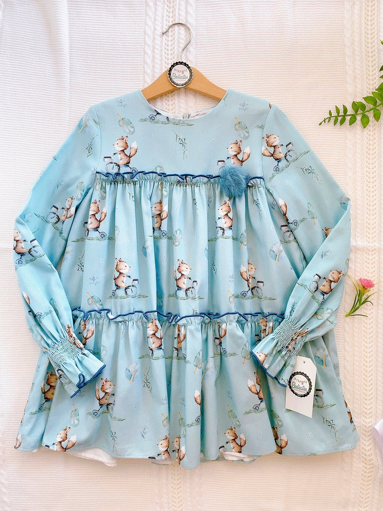 Vestido verde estampado ardillas