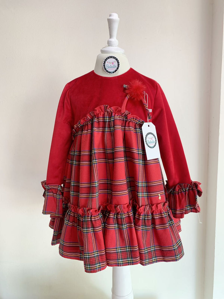 Vestido rojo con cuadros