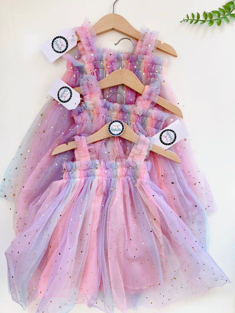 Vestido tul de colores con estrellas