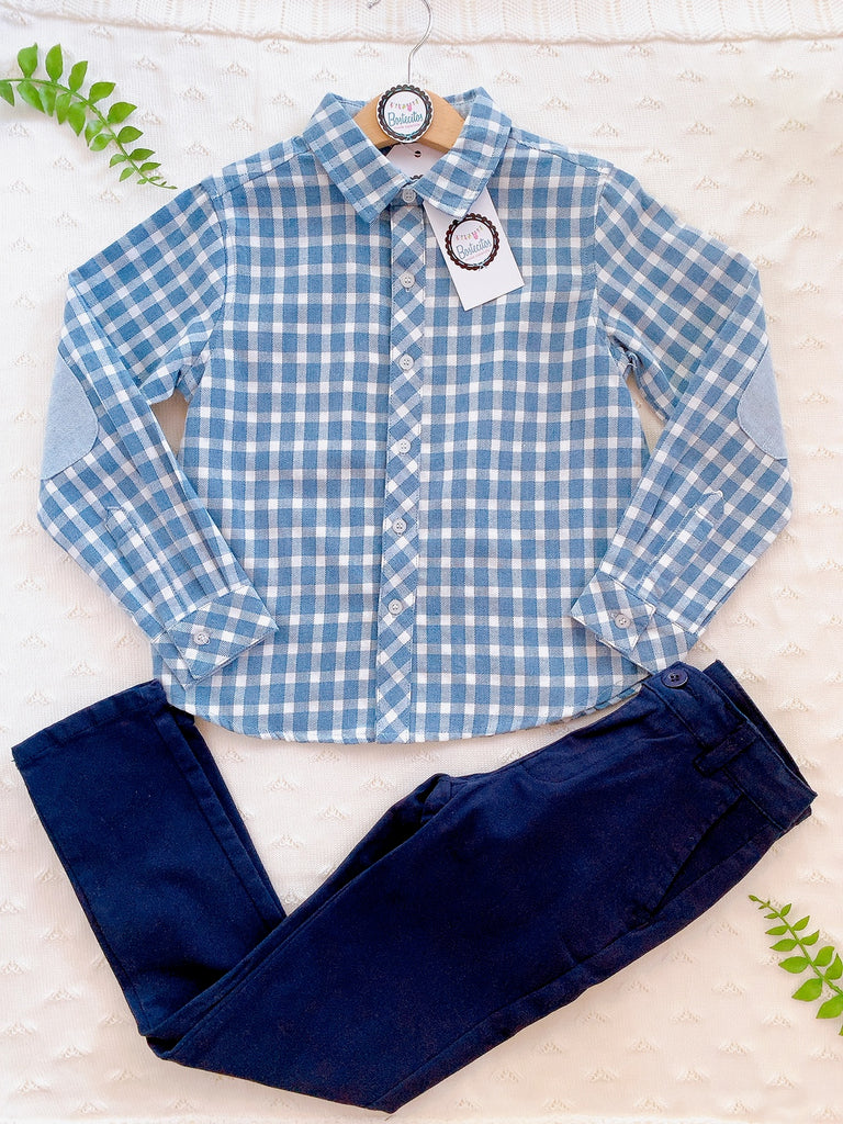 Conjunto camisa cuadros y pantalón