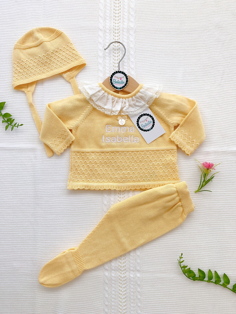 Tejido amarillo con cuello Olán  (1 mes)
