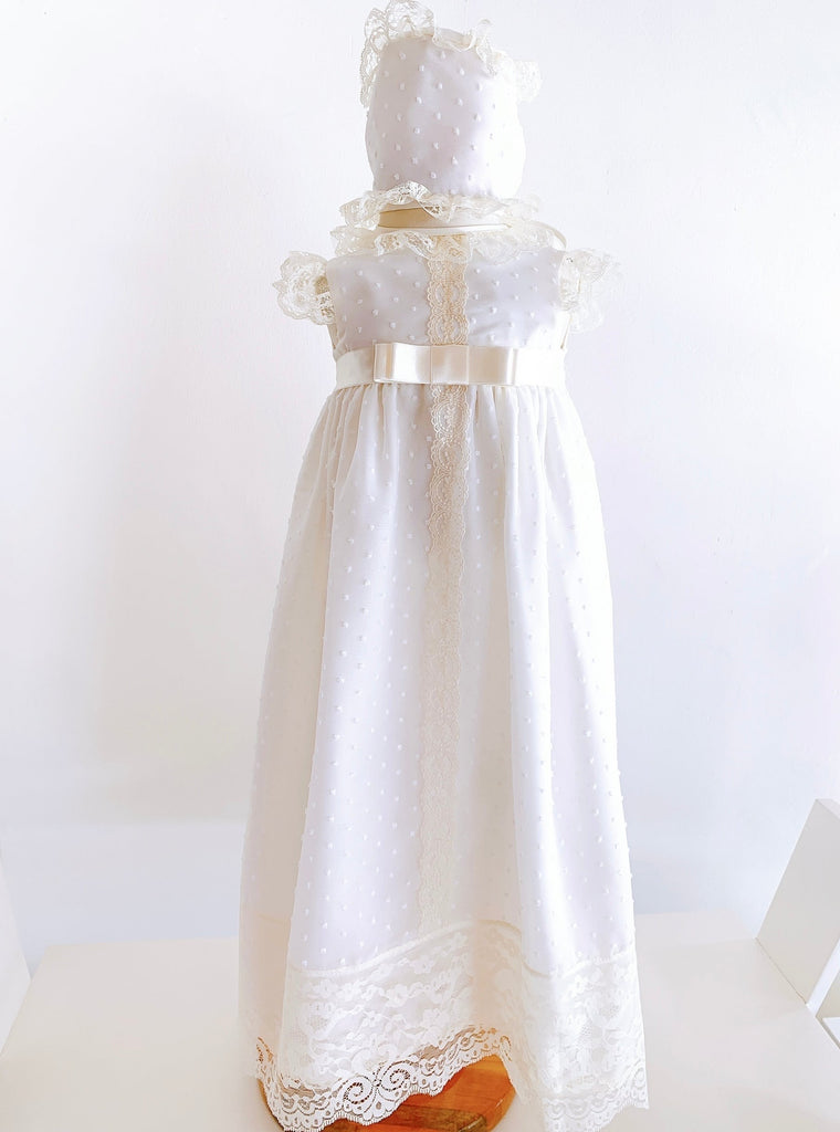 ROPON BLANCO PUNTO ENCAJE BEIGE