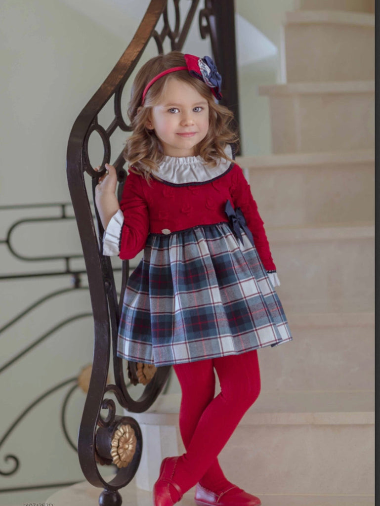 Vestido navideño (30 meses) cuello blanco Niño azul