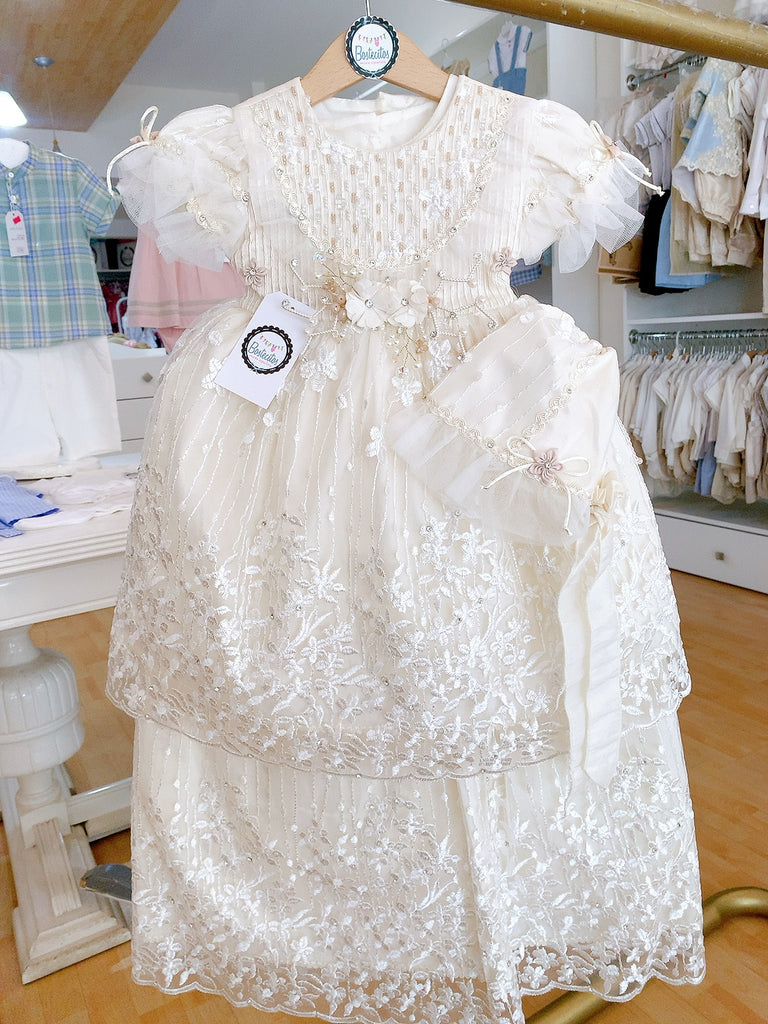 Ropon beige desmontable mangas bombachas