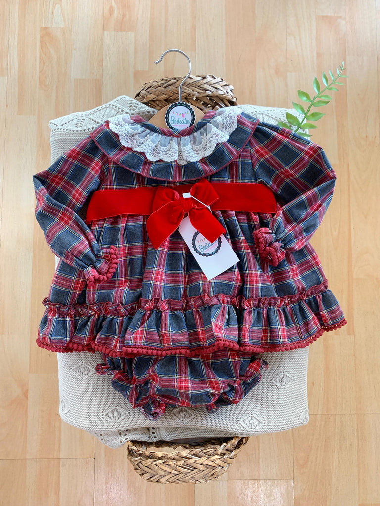 Vestido cuadros azules y rojos