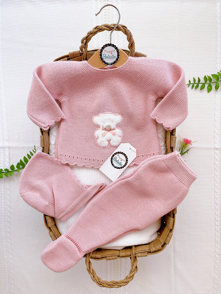Tejido rosa osito (6 meses)