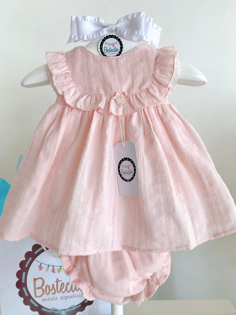 Conjunto español vestidito con calzón rosita (18 meses)