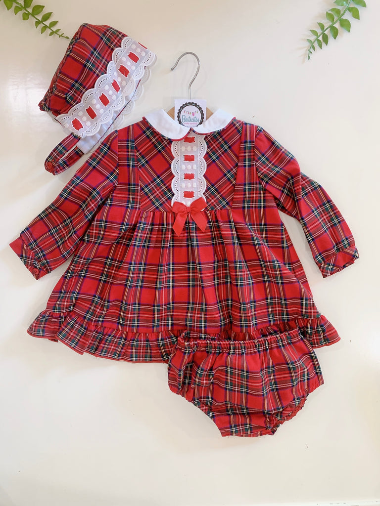 Conjunto rojo navideño con gorro