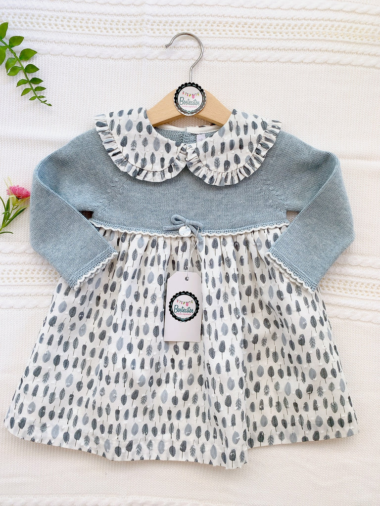 Vestido hojas azules