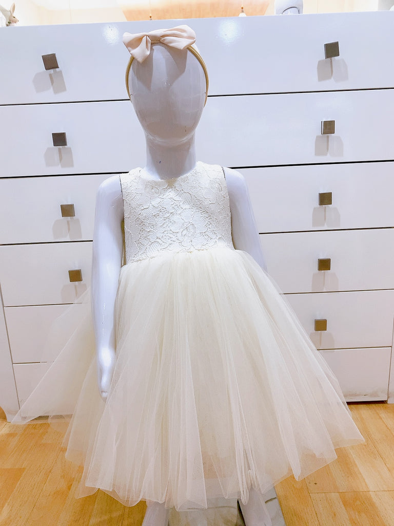 Vestido con Encaje de Algodón y Tul (24 meses)