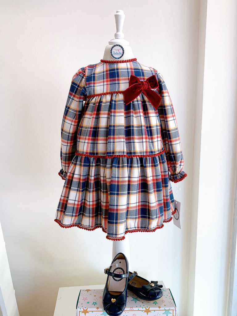 Vestido cuadros azules y amarillos (4 años)