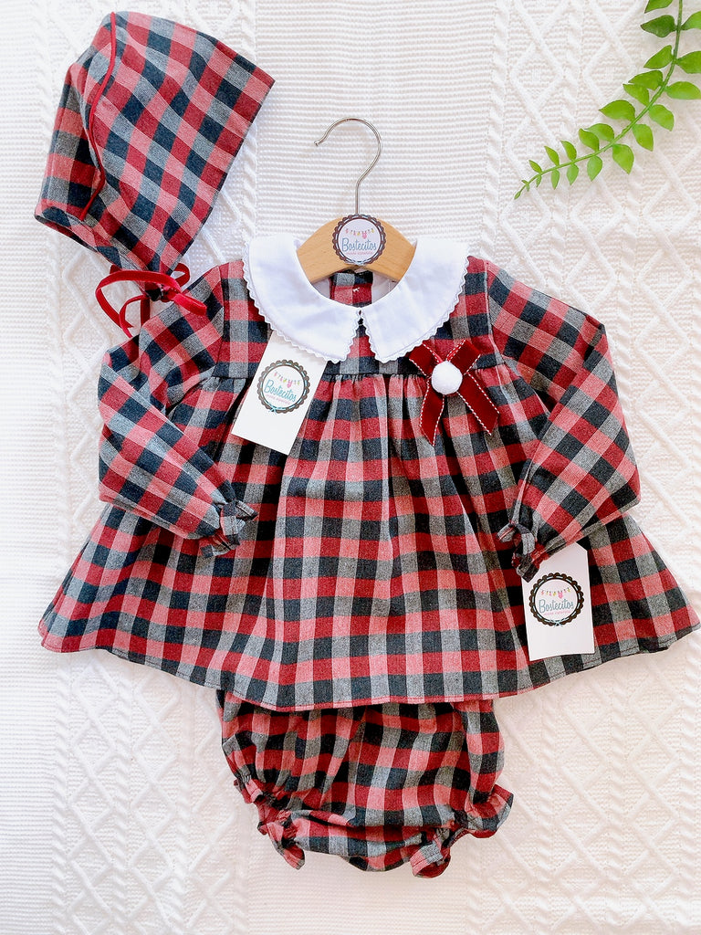 Conjunto 3 piezas cuadros tintos con negro