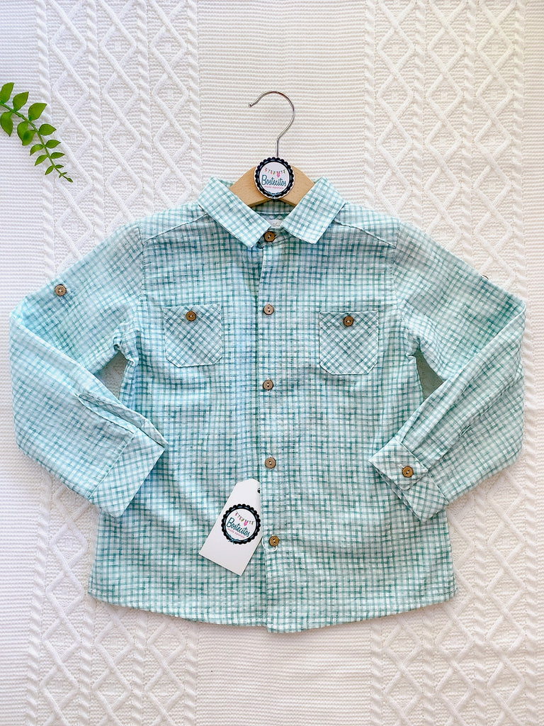 Camisa cuadros color menta