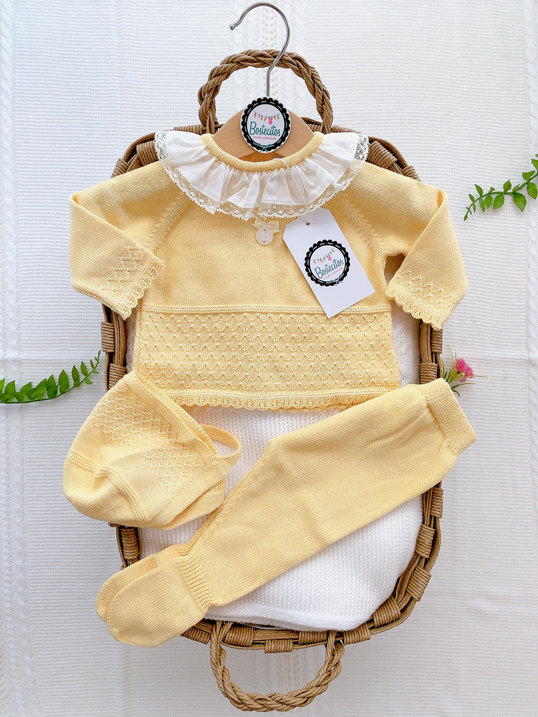 Tejido amarillo con cuello Olán  (1 mes)