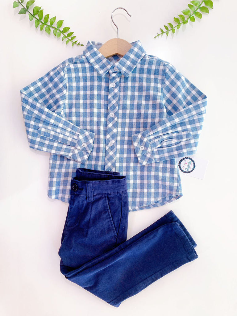 Conjunto camisa cuadros y pantalón