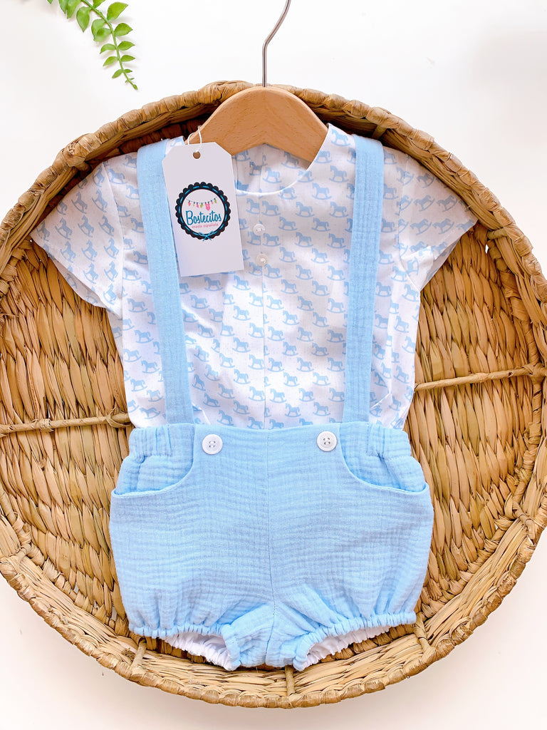 Conj Niño camisa caballo