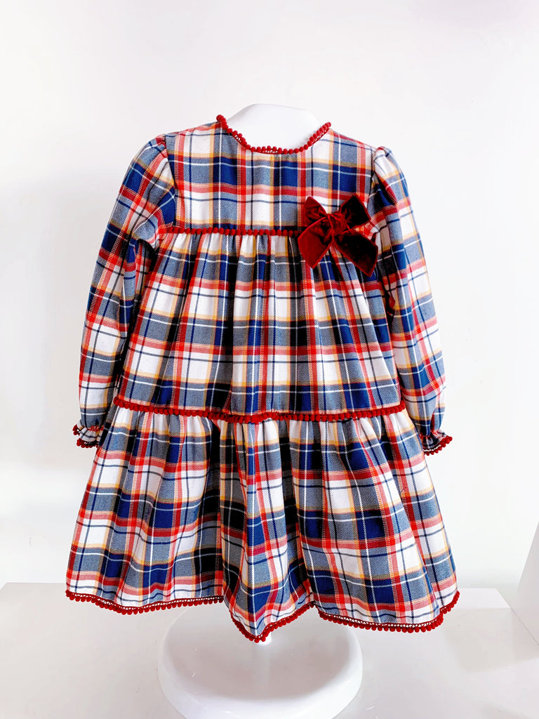 Vestido cuadros azules y amarillos