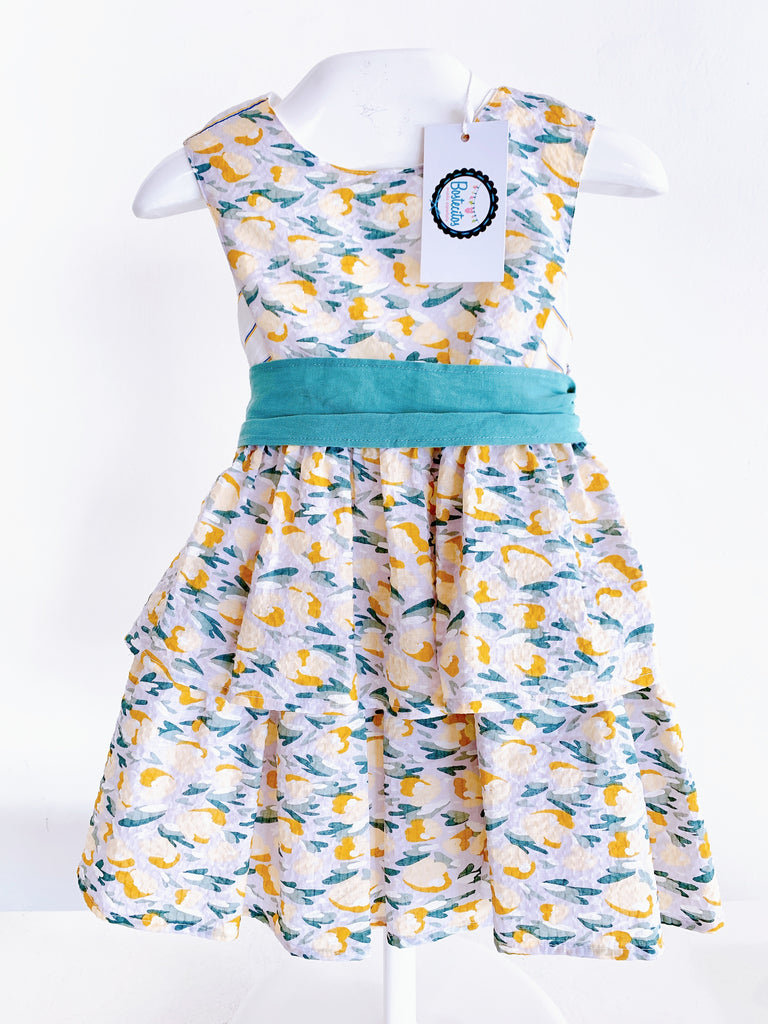 Vestido de limones pastel con detalle en la espalda (4 años)