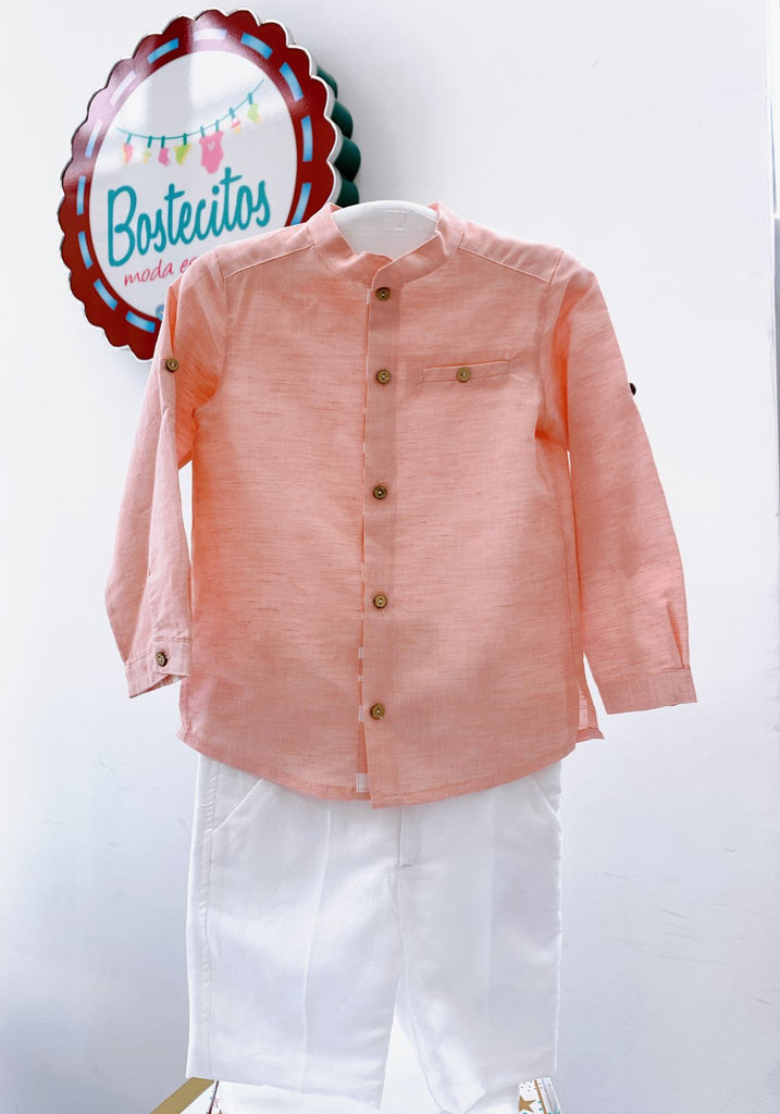 Conjunto short blanco con camisa