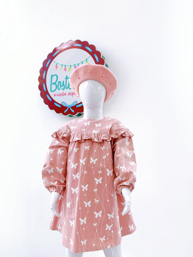 Vestido rosa mariposas (4 años)